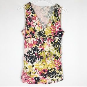 CABI Crossover Ruched Jersey Tank Top Blouse M